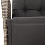 vidaXL Set mobilier grădină cu perne, 9 piese, gri, poliratan vidaXL Set mobilier grădină cu perne, 9 piese, gri, poliratan