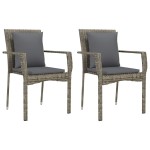 vidaXL Set mobilier grădină cu perne, 9 piese, gri, poliratan vidaXL Set mobilier grădină cu perne, 9 piese, gri, poliratan