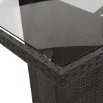 vidaXL Set mobilier de grădină cu perne, 9 piese, negru, poliratan