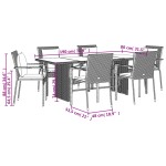 vidaXL Set mobilier grădină cu perne, 9 piese, gri, poliratan