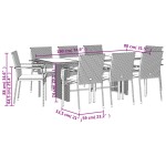 vidaXL Set mobilier de grădină cu perne, 9 piese, negru, poliratan