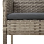 vidaXL Set mobilier grădină cu perne, 9 piese, gri, poliratan
