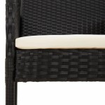 vidaXL Set mobilier de grădină cu perne, 9 piese, negru, poliratan vidaXL Set mobilier de grădină cu perne, 9 piese, negru, poliratan