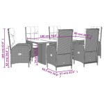 vidaXL Set mobilier de grădină cu perne, 7 piese, negru, poliratan vidaXL Set mobilier de grădină cu perne, 7 piese, negru, poliratan