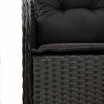 vidaXL Set mobilier de grădină cu perne, 7 piese, negru, poliratan vidaXL Set mobilier de grădină cu perne, 7 piese, negru, poliratan