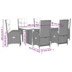 vidaXL Set mobilier de grădină cu perne, 7 piese, negru, poliratan vidaXL Set mobilier de grădină cu perne, 7 piese, negru, poliratan