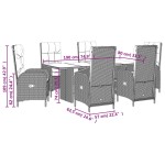 vidaXL Set mobilier de grădină cu perne, 7 piese, negru, poliratan vidaXL Set mobilier de grădină cu perne, 7 piese, negru, poliratan