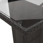 vidaXL Set mobilier de grădină cu perne, 9 piese, negru, poliratan