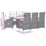 vidaXL Set mobilier grădină cu perne, 9 piese, gri, poliratan