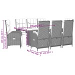 vidaXL Set mobilier grădină cu perne, 9 piese, gri, poliratan vidaXL Set mobilier grădină cu perne, 9 piese, gri, poliratan