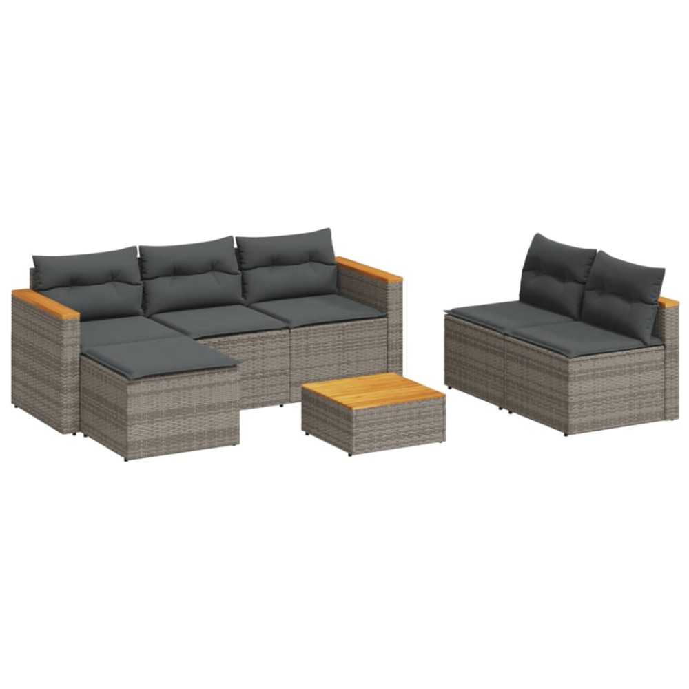 vidaXL Set canapea de grădină cu perne, 5 piese, poliratan/lemn acacia
