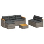 vidaXL Set canapea de grădină cu perne, 5 piese, poliratan/lemn acacia vidaXL Set canapea de grădină cu perne, 5 piese, poliratan/lemn acacia