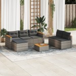 vidaXL Set canapea de grădină cu perne, 5 piese, poliratan/lemn acacia vidaXL Set canapea de grădină cu perne, 5 piese, poliratan/lemn acacia
