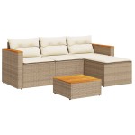 vidaXL Set canapele de grădină cu perne 5 piese bej poliratan/acacia