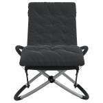 vidaXL Șezlong geometric cu pernă, negru și gri, oțel vidaXL Șezlong geometric cu pernă, negru și gri, oțel