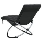vidaXL Șezlong geometric cu pernă, negru și gri, oțel vidaXL Șezlong geometric cu pernă, negru și gri, oțel