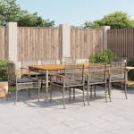 vidaXL Set mobilier grădină cu perne, 9 piese, gri, poliratan vidaXL Set mobilier grădină cu perne, 9 piese, gri, poliratan