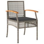 vidaXL Set mobilier grădină cu perne, 9 piese, gri, poliratan vidaXL Set mobilier grădină cu perne, 9 piese, gri, poliratan