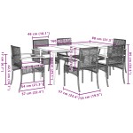 vidaXL Set mobilier de grădină cu perne, 7 piese, negru, poliratan vidaXL Set mobilier de grădină cu perne, 7 piese, negru, poliratan