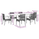 vidaXL Set mobilier de grădină cu perne, 7 piese, negru, poliratan vidaXL Set mobilier de grădină cu perne, 7 piese, negru, poliratan