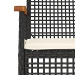 vidaXL Set mobilier de grădină cu perne, 9 piese, negru, poliratan
