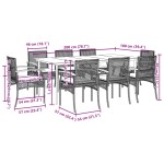 vidaXL Set mobilier de grădină cu perne, 9 piese, negru, poliratan
