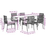 vidaXL Set mobilier de grădină cu perne, 7 piese, negru, poliratan vidaXL Set mobilier de grădină cu perne, 7 piese, negru, poliratan