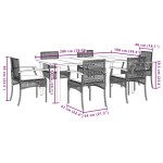 vidaXL Set mobilier de grădină cu perne, 7 piese, negru, poliratan vidaXL Set mobilier de grădină cu perne, 7 piese, negru, poliratan