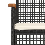vidaXL Set mobilier de grădină cu perne, 9 piese, negru, poliratan