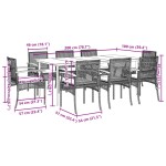 vidaXL Set mobilier grădină cu perne, 9 piese, gri, poliratan