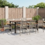 vidaXL Set mobilier grădină cu perne, 9 piese, gri, poliratan