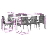 vidaXL Set mobilier grădină cu perne, 9 piese, gri, poliratan