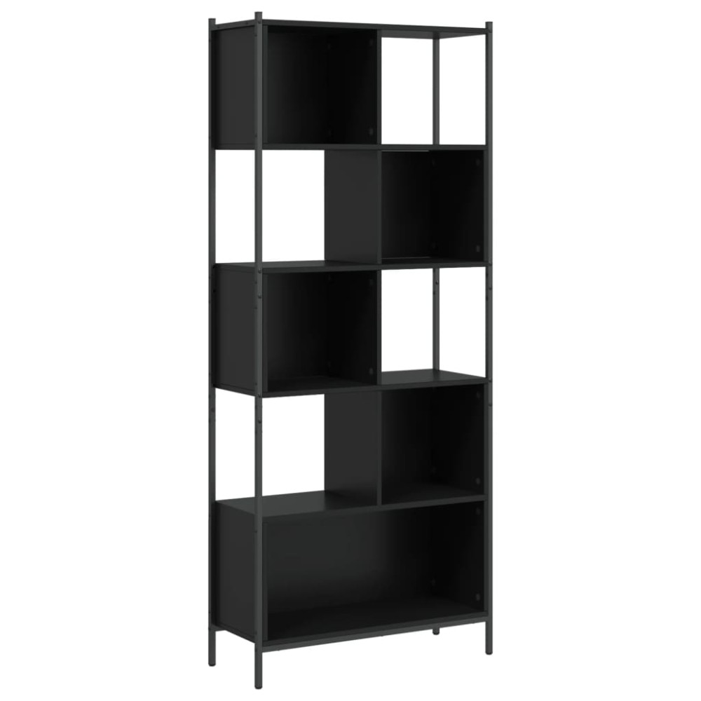 vidaXL Bibliotecă, negru, 72x28x172 cm, lemn prelucrat