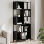 vidaXL Bibliotecă, negru, 72x28x172 cm, lemn prelucrat vidaXL Bibliotecă, negru, 72x28x172 cm, lemn prelucrat