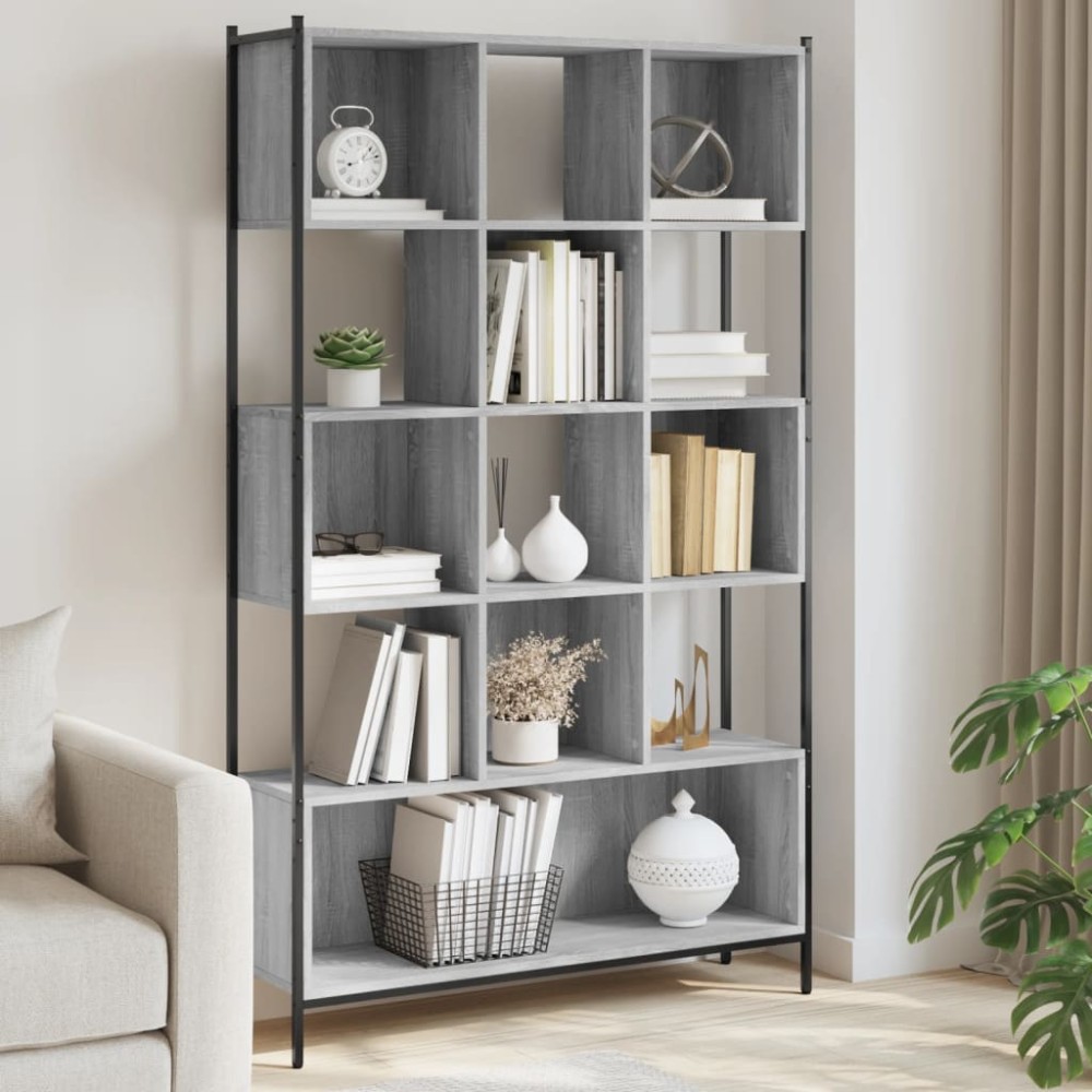 vidaXL Bibliotecă, gri sonoma, 102x28x172 cm, lemn prelucrat