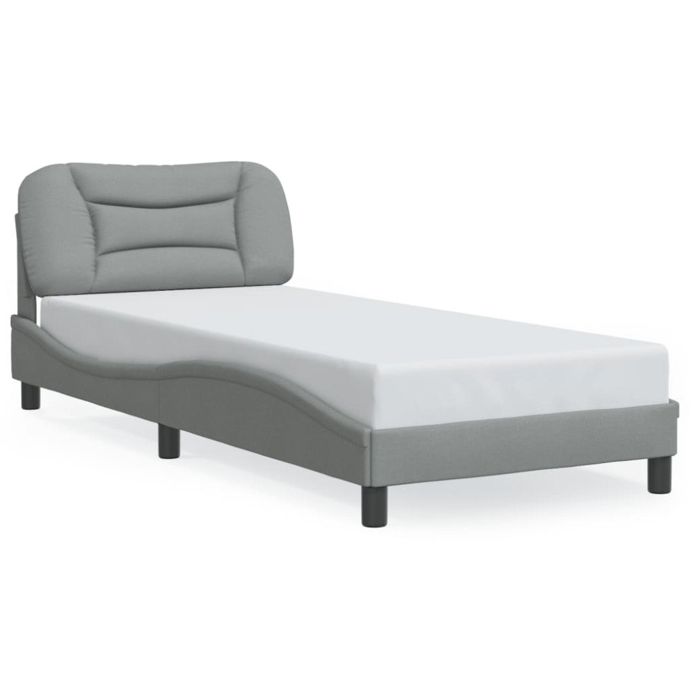 vidaXL Cadru de pat cu LED fără saltea Gri deschis 80x200 cm Material