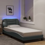 vidaXL Cadru de pat cu LED fără saltea Gri deschis 80x200 cm Material vidaXL Cadru de pat cu LED fără saltea Gri deschis 80x200 cm Material