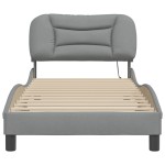 vidaXL Cadru de pat cu LED fără saltea Gri deschis 80x200 cm Material vidaXL Cadru de pat cu LED fără saltea Gri deschis 80x200 cm Material