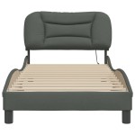 vidaXL Cadru de pat cu LED fără saltea Hvar țesătură gri închis 80x200 cm