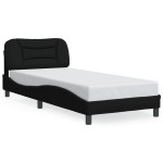 vidaXL Cadru de pat cu LED fără saltea țesătură neagră 80x200 cm