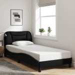 vidaXL Cadru de pat cu LED fără saltea țesătură neagră 80x200 cm