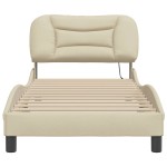 vidaXL Cadru de pat cu LED fără saltea cremă 80x200 cm țesătură vidaXL Cadru de pat cu LED fără saltea cremă 80x200 cm țesătură