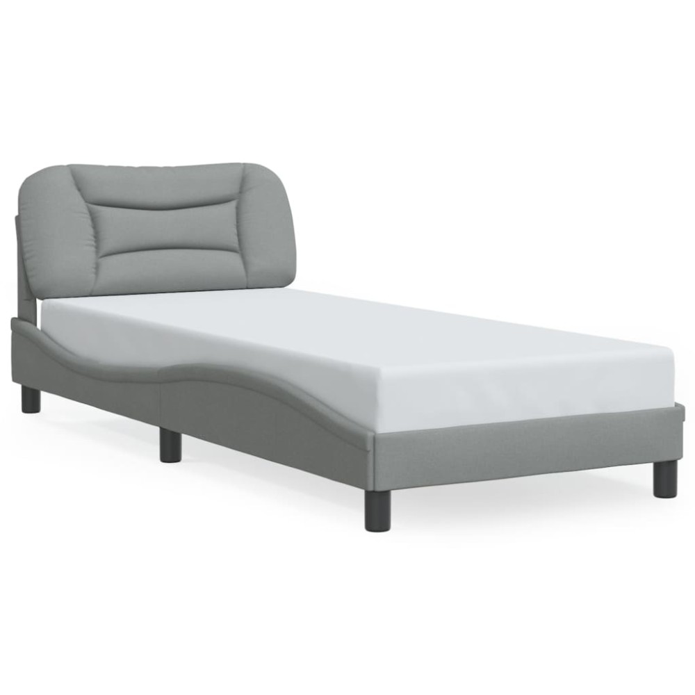 vidaXL Cadru de pat cu LED fără saltea Gri deschis 90x190 cm Material