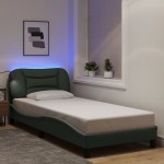 vidaXL Cadru de pat lumini LED fără saltea gri închis 90x190 cm textil vidaXL Cadru de pat lumini LED fără saltea gri închis 90x190 cm textil