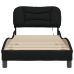 vidaXL Cadru de pat cu LED fără saltea țesătură neagră 90x190 cm