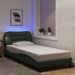 vidaXL Cadru de pat cu LED fără saltea Hvar țesătură gri închis 90x200 cm