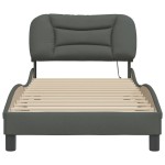 vidaXL Cadru de pat cu LED fără saltea Hvar țesătură gri închis 90x200 cm