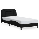 vidaXL Cadru de pat cu LED fără saltea țesătură neagră 90x200 cm