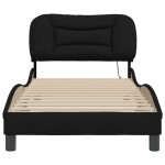 vidaXL Cadru de pat cu LED fără saltea țesătură neagră 90x200 cm
