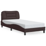 vidaXL Cadru de pat cu LED fără saltea țesătură maro închis 90x200 cm